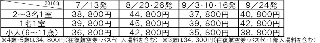 料金表
