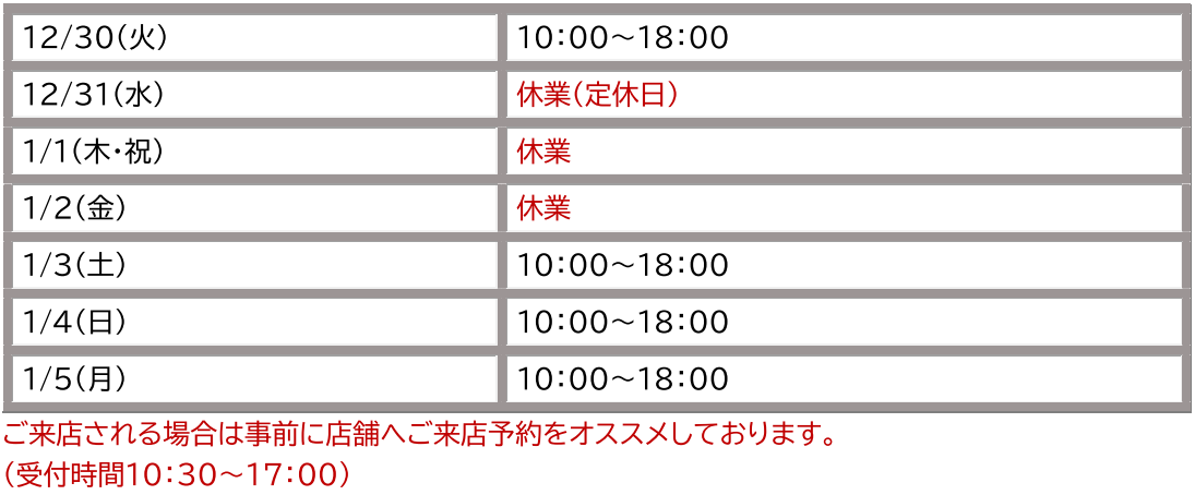 首里りうぼう店 年末年始の営業時間のご案内 首里りうぼう店 年末年始の営業時間のご案内