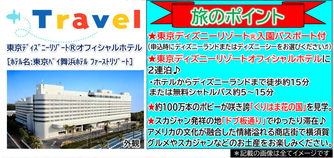 旅のポイント【５月】<添乗員同行>～約１００万本のポピーが咲き誇る～横須賀くりはま花の国と東京ディズニーリゾート3日間。　那覇発【遊タイムツアー】